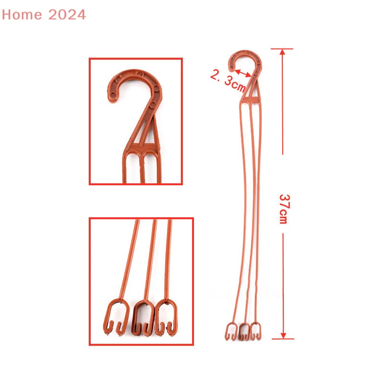 

37cm Hook Gray/red Plastic Flower Pot Hook Plastic Material Flower Pot Hanging Basket Hook