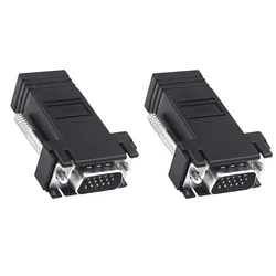 VGA Extender over Ethernet Cat5e/6 cable 20M VGA to Rj45 Adapter HD VGA 15 Pin Male to LAN RJ45 Female Network Cable Extender