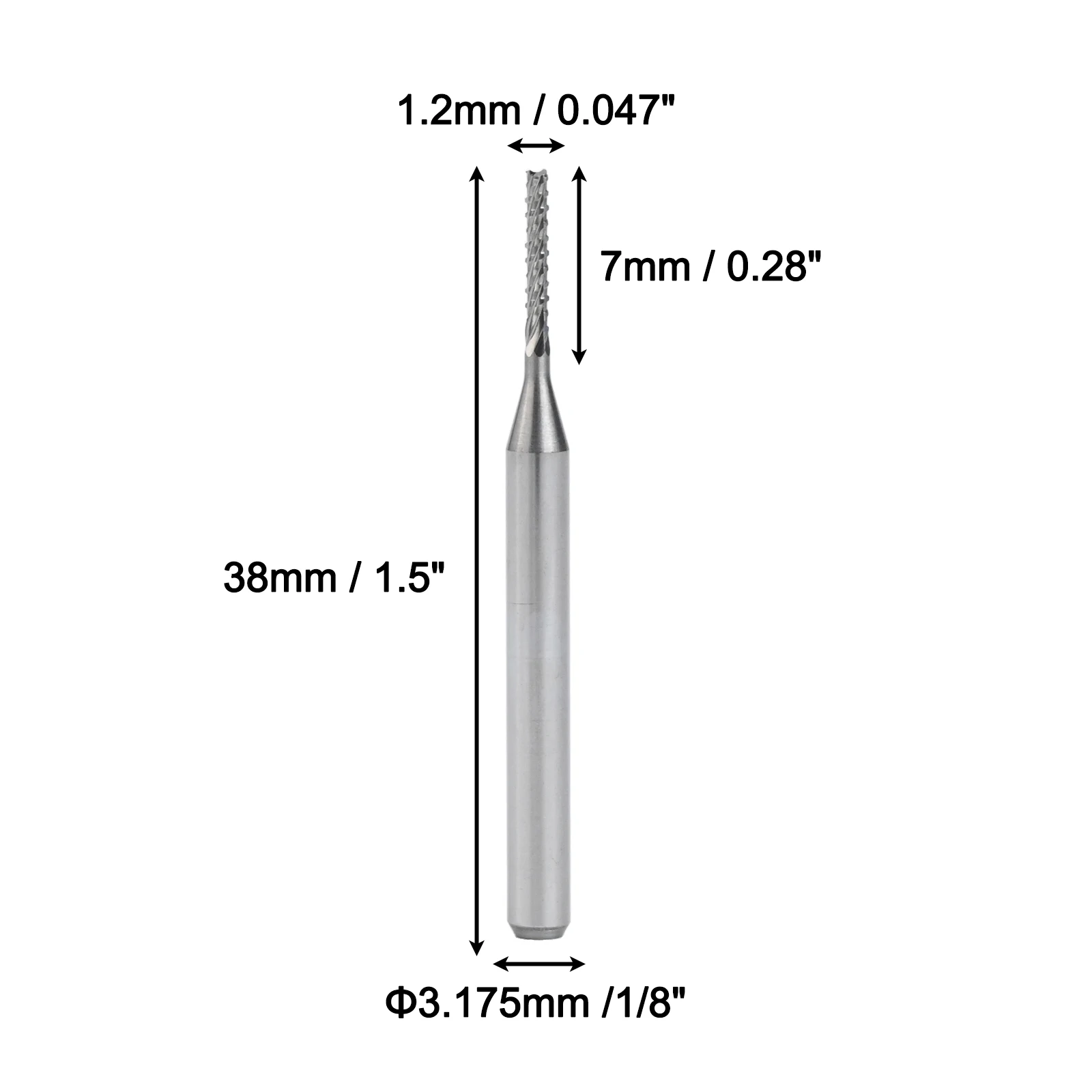 

For PCB Manufacturing 1.2mm Cutting Edge Diameter Carbide End Mill Bits For Engraving Router 38mm Total Length