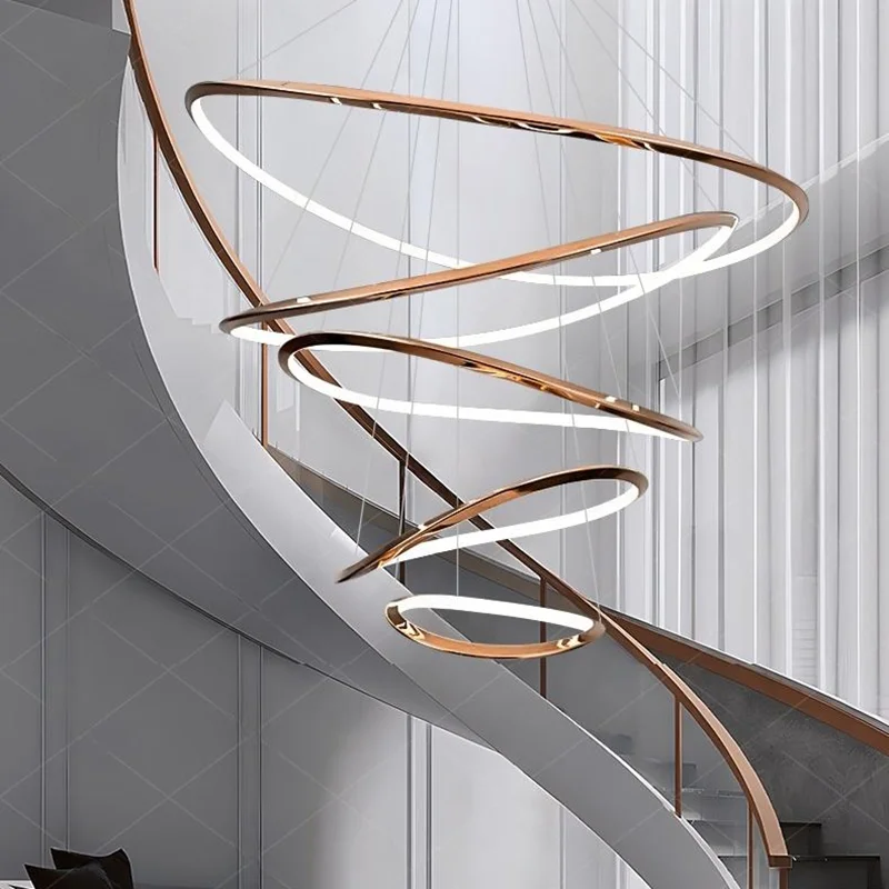 

Modern Light Luxury Home Decoration LED Chandelier Staircase Light Living Room Chandelier Indoor Lighting