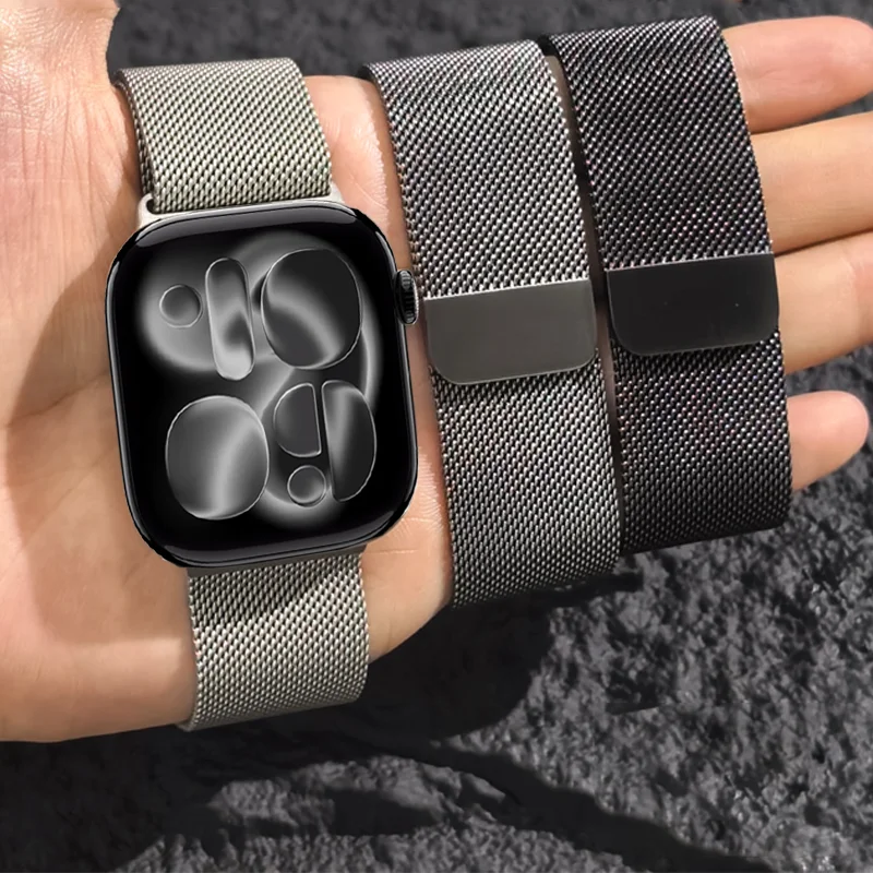 Milanese حزام ل سوار ساعة يد آبل 45 مللي متر 44 مللي متر الترا 3 2 49 مللي متر 41 مللي متر 40 مللي متر سوار iwatch سلسلة 9 7 8 6 SE 5 4 10 11 42/46 مللي متر Correa