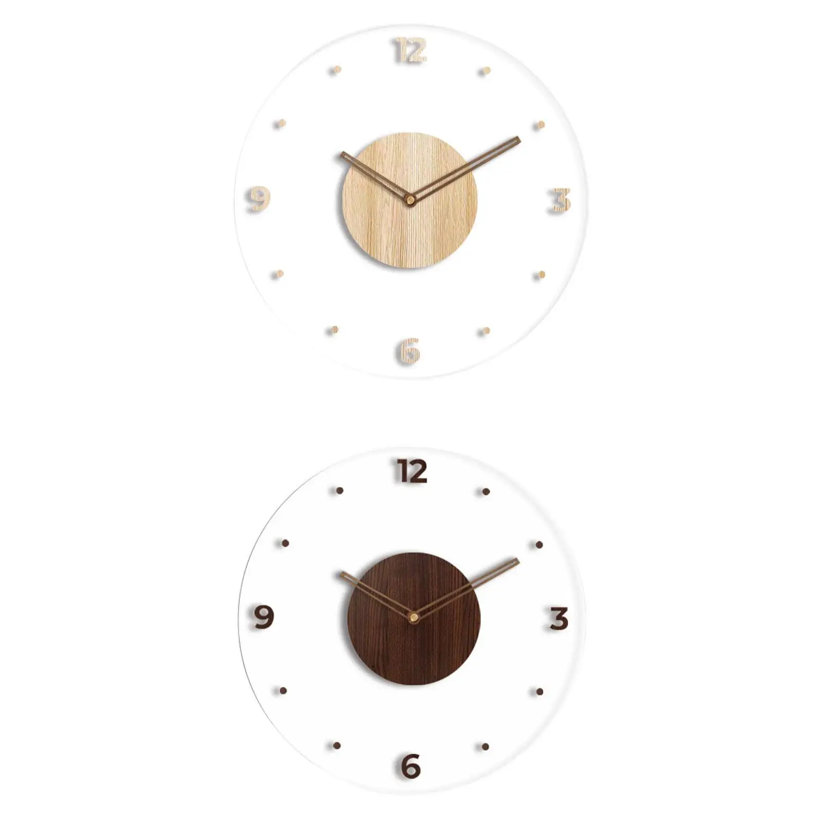 Transparent Acrylic Wall Clock Round Nordic Digital Silent Non Ticking Decorative Clock for Schools Children's Rooms Decoration