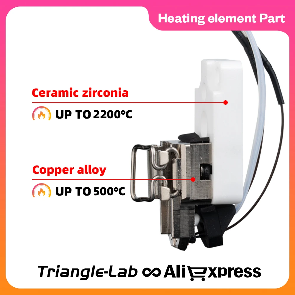 Trianglelab A1/A1 Mini Ceramic Zirconia Copper Alloy Heating Element High Temperature Resistance for AMS BMCU 370C