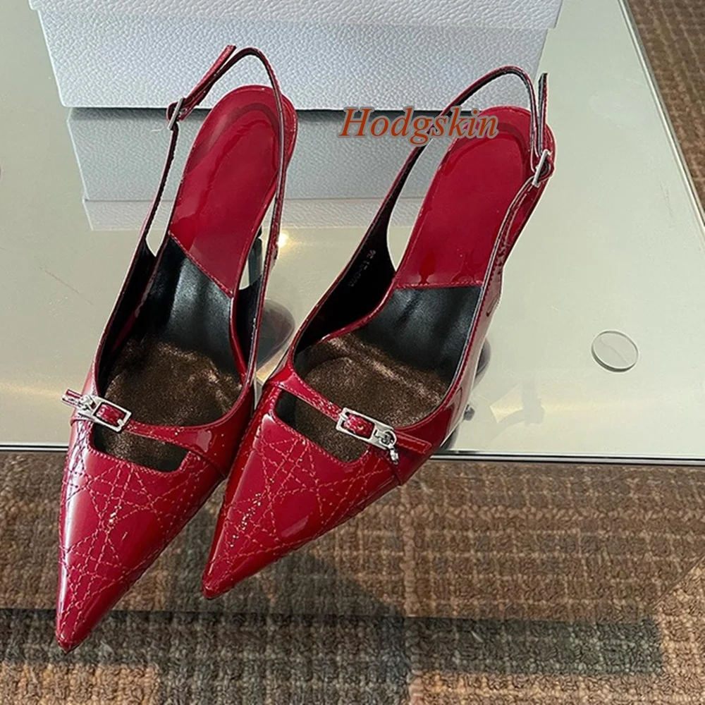 

Embroidered One Word Belt Buckle Pumps Pointed Toe Shallow Ankle Strap Women Pumps 2025 Latest Fashion Dress Spring/summer Pumps