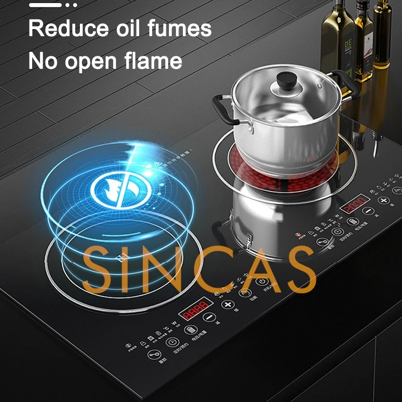 Induction Cooker Double Stove 220\110V Double-Head Embedded Electric Ceramic Stove Stir-Fry Hot Pot Table-Top  Magnetic Stove