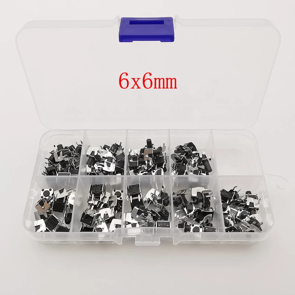 

90 шт./кор. тактильный тактовый 6x6 мм мини-кнопочный переключатель мгновенного самосброса DIP тактовый переключатель 6x6x4,3/4,5/5/6/7/7,5/8/9/10 мм