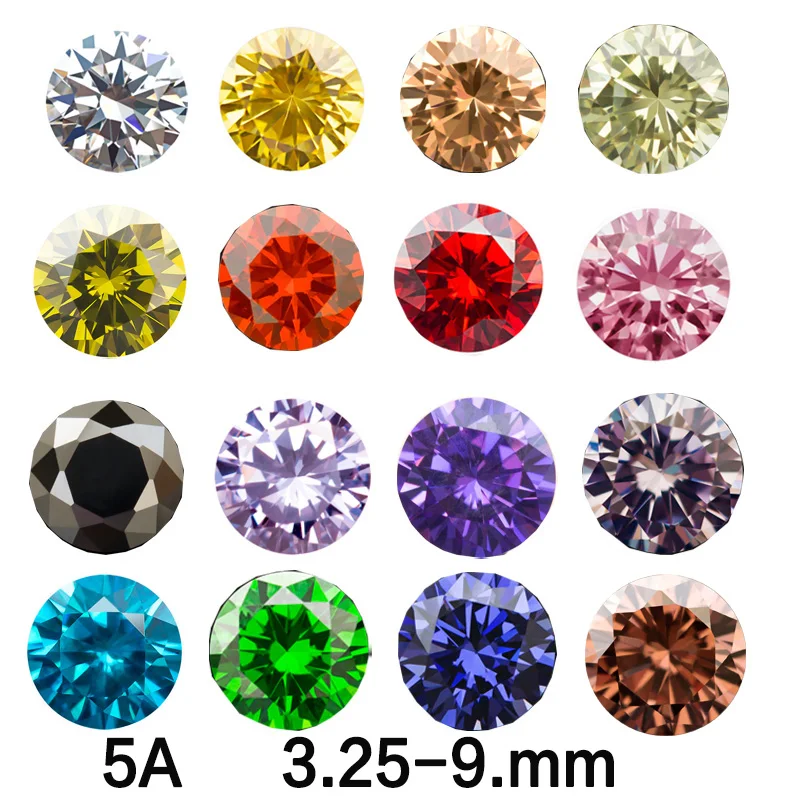 

50pcs/100pcs 3.25~8.0mm AAAAA Round Cubic Zirconia Stone Loose CZ Synthetic Gems For Jewelry Making