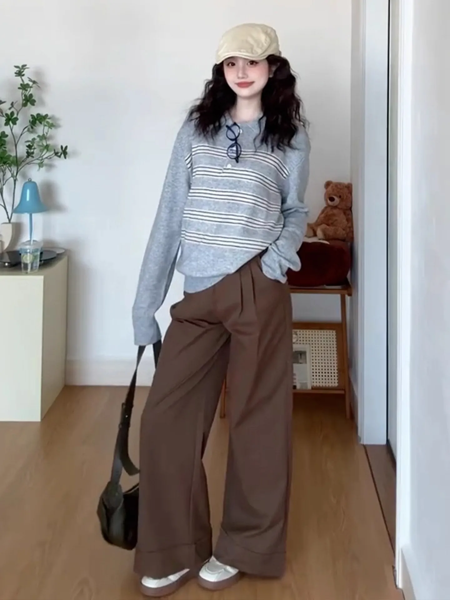 Lose Lange Sve frauen Gestrickte Pullover ay Streifen Sle Herbst Winter Neue Casual Abnehmen Top Koreanische Faul Entspannende Gefühl