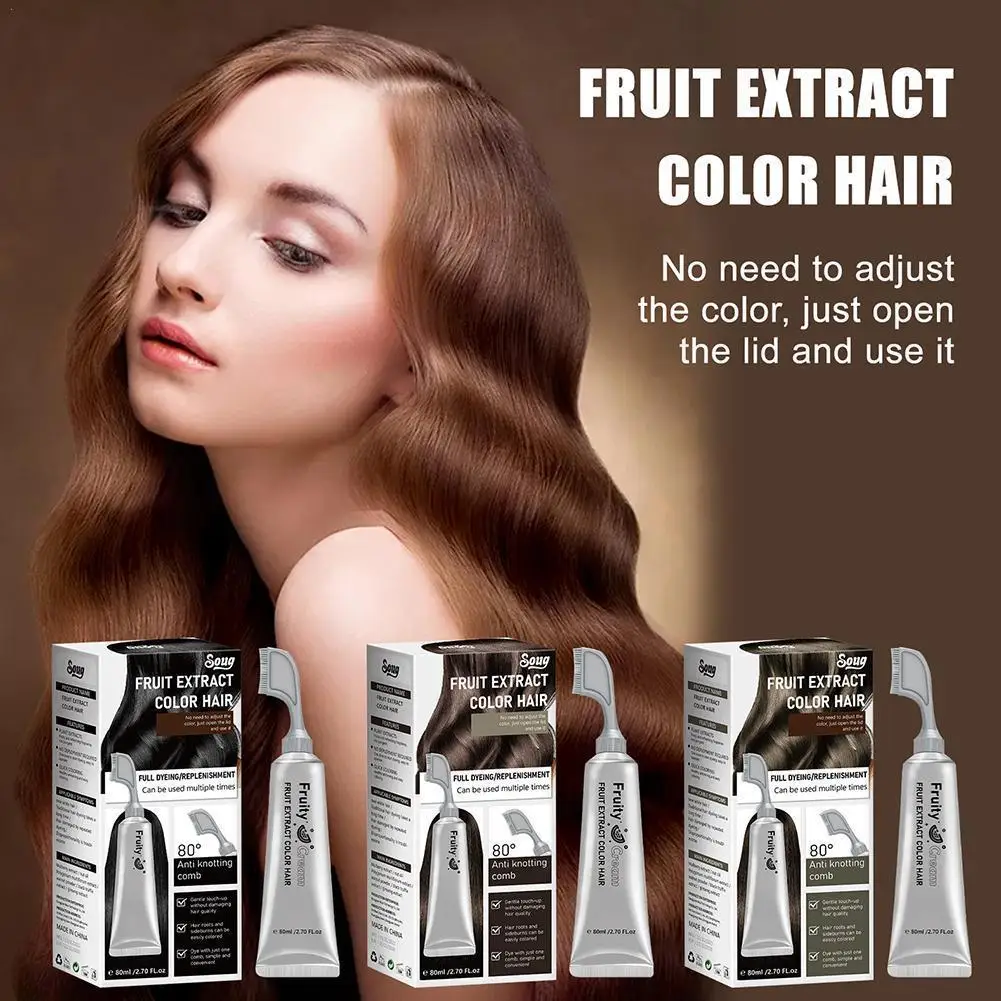 

Black Fruit Hair Dye Cream Plant Extract Hair Dye Essence Natural Gentle Long Lasting Scalp Free Black Hair Cream Hair Beauty