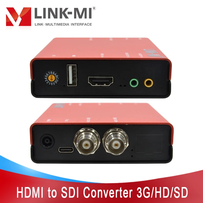 

LINK-MI HDMI to SDI Converter SD/HD/3G SDI Converion Professional 1080p to 1080i With Analog Stereo Audio DIP Switch