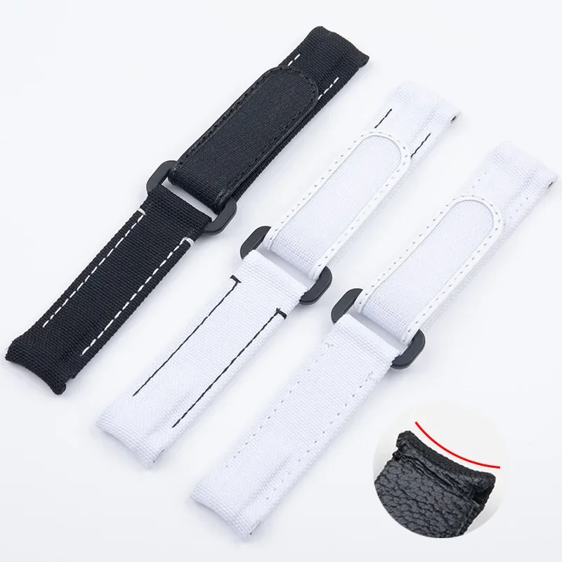 20mm Two Spring Bar Curved End Adjustable Nylon Fabric  Watch Band For Rolex Strap DAYTONA SUBMARINER diw Wristband