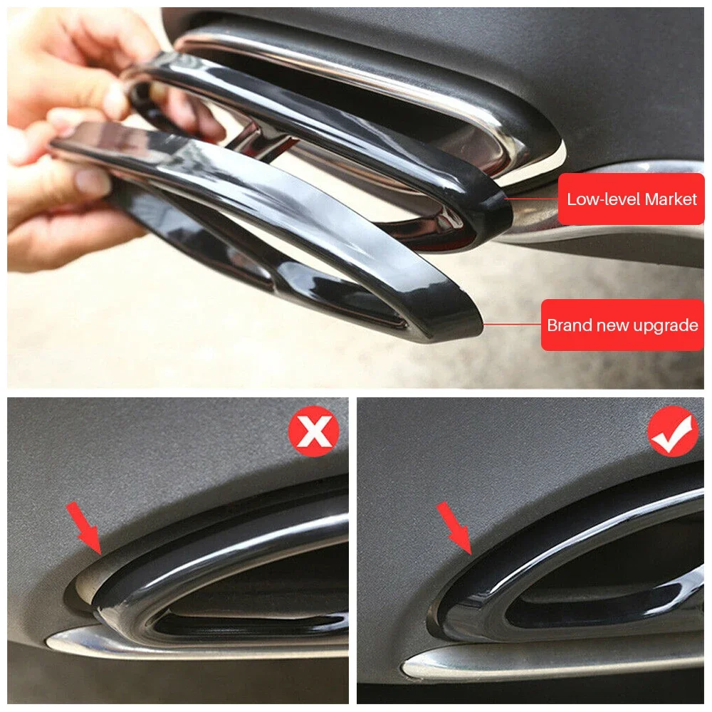 Exhaust Pipe Tip Tail Throat Decor Cover Trim For Mercedes Benz A B E Class GLC