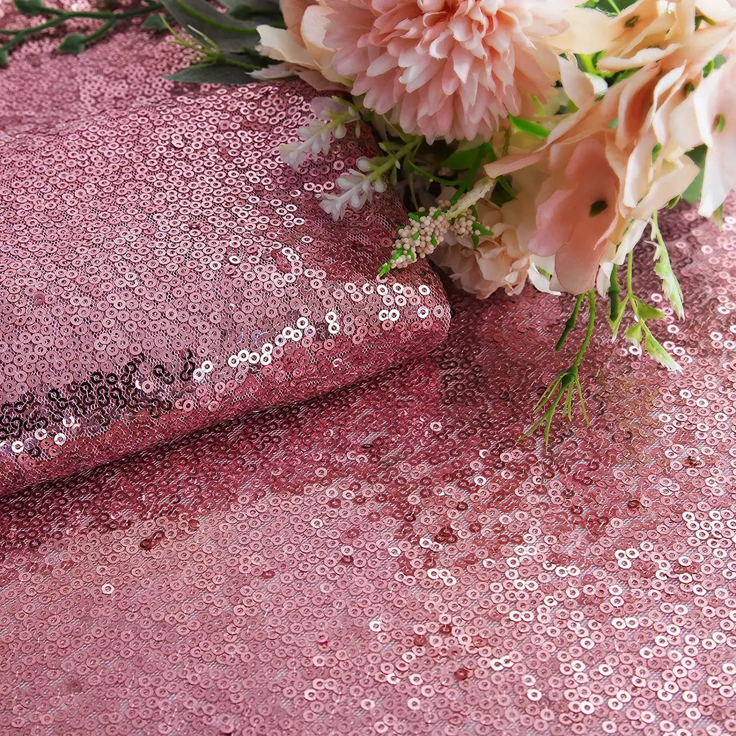 Toalha de mesa redonda fúcsia brilhante, capa de mesa com glitter para festa, jantar, festival, mesa de exposição de casamento