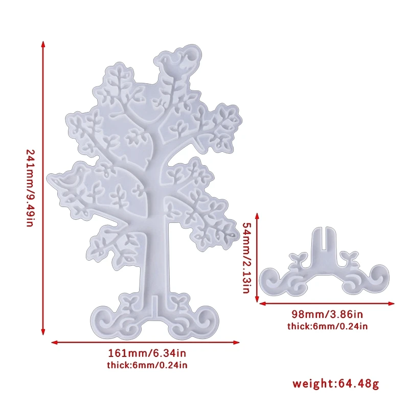 DIY بها بنفسك الايبوكسي الراتنج شجرة مجوهرات عرض موقف لينة سيليكون قالب الصب الحرفية