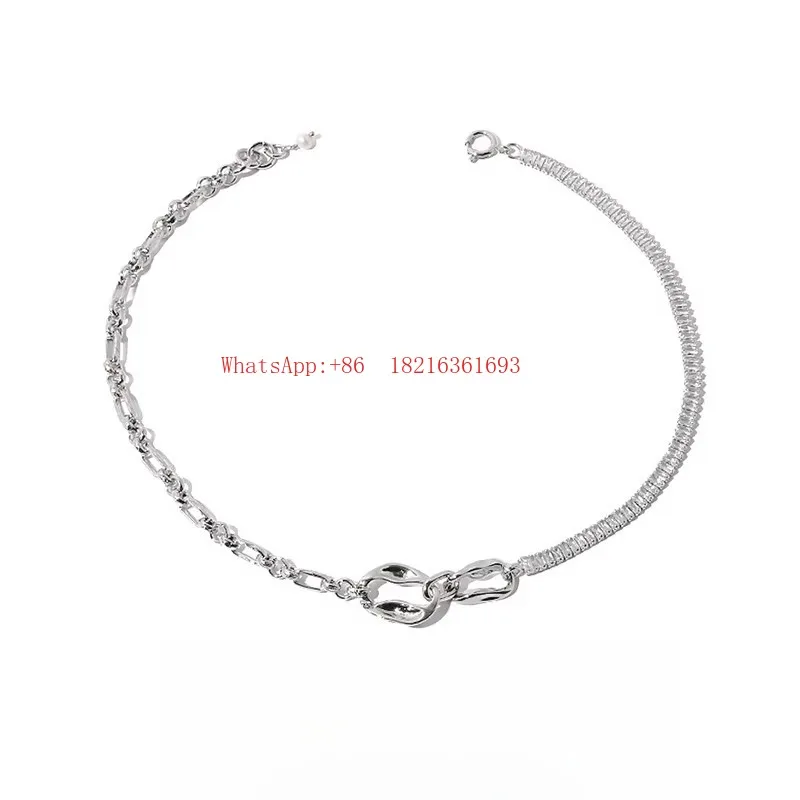 

Y2K sweet and cool collarbone chain, irregular ring buckle zircon necklace, niche light luxury cold wind neck chain