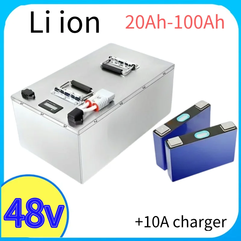 48V 100Ah 80Ah 70Ah 60Ah 50Ah 40Ah 30Ah 20Ah Lithium Ion Battery for 1kw 2kw 3kw electric two three wheel +Charger