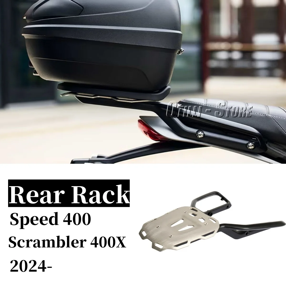 

New Motorcycle Rear Luggage Carrier Rack For Speed 400 Scrambler 400X Speed400 2024 2025 Tail Cargo Bracket Storage Box Support