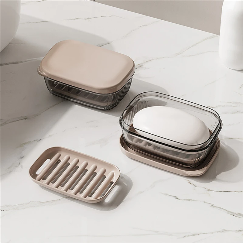 Portasapone per doccia bagno viaggio drenante portasapone in bambù contenitore nero scatola di immagazzinaggio sigillata portatile creativo