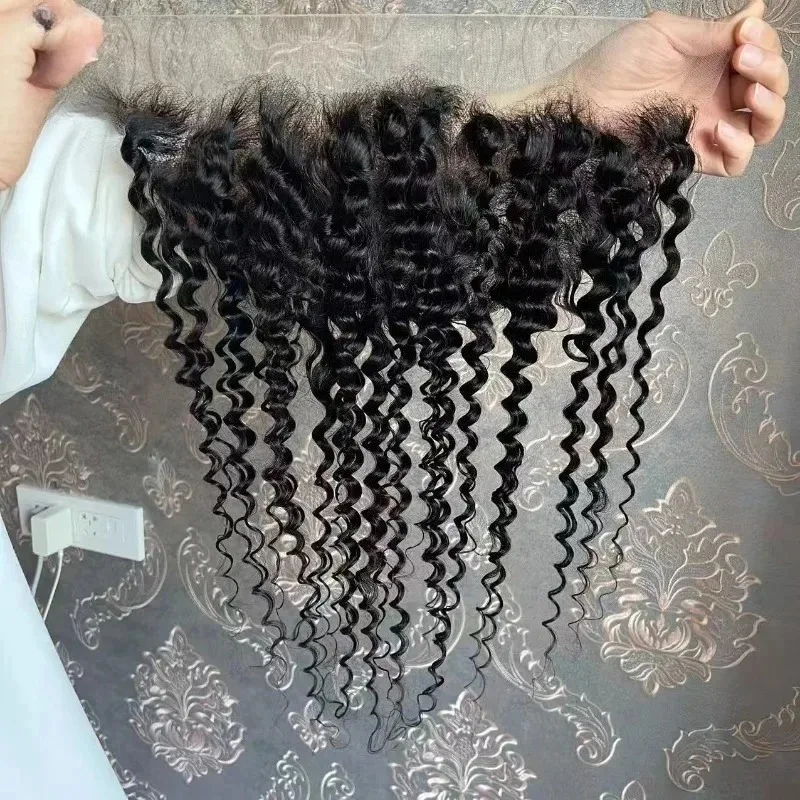 22 Zoll 13x6 Lace Frontal Deep Wave Remy Echthaar Natürliche Farbe 150% Dichte Vorgezupftes Babyhaar für Schwarze Frauen Täglicher Gebrauch – Detail 6