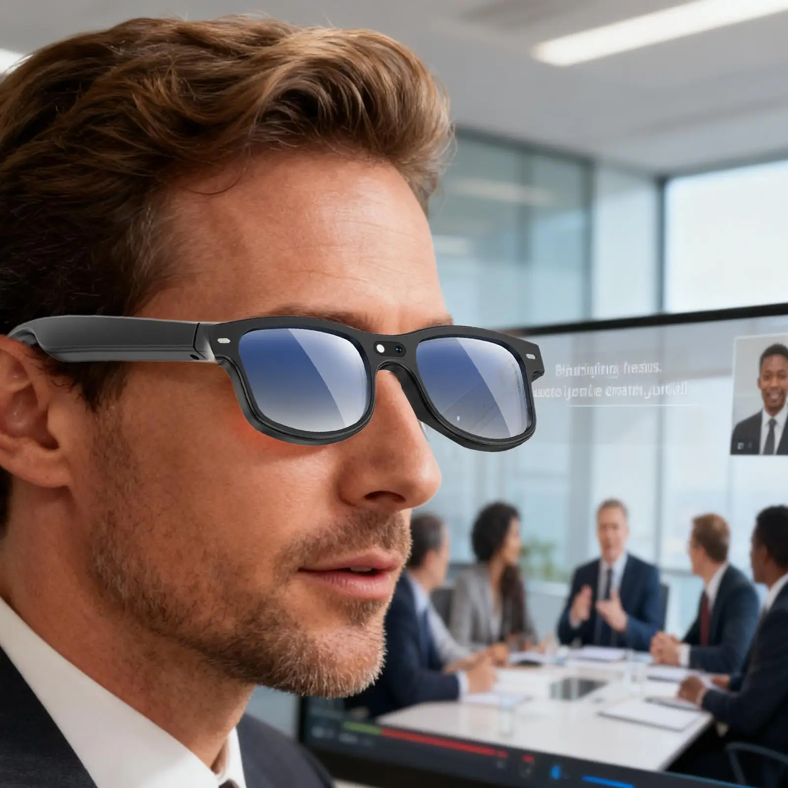 نظارات كاميرا مضادة للاهتزاز، نظارات شمسية ذكية تعمل بالذكاء الاصطناعي للعائلة والأصدقاء والرجال والعمل في المنزل والفصول الدراسية الداخلي والخارجي
