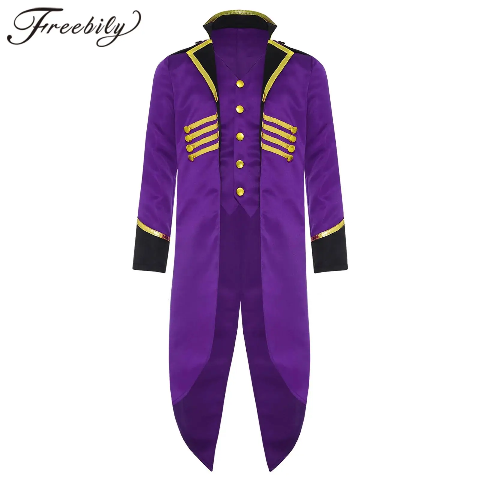 Kids Boys Girls Vintage Medieval Victorian Steampunk Tailcoat Gothic Coats Tuxedo Pirate Vampire Jacket Cosplay Party Costume