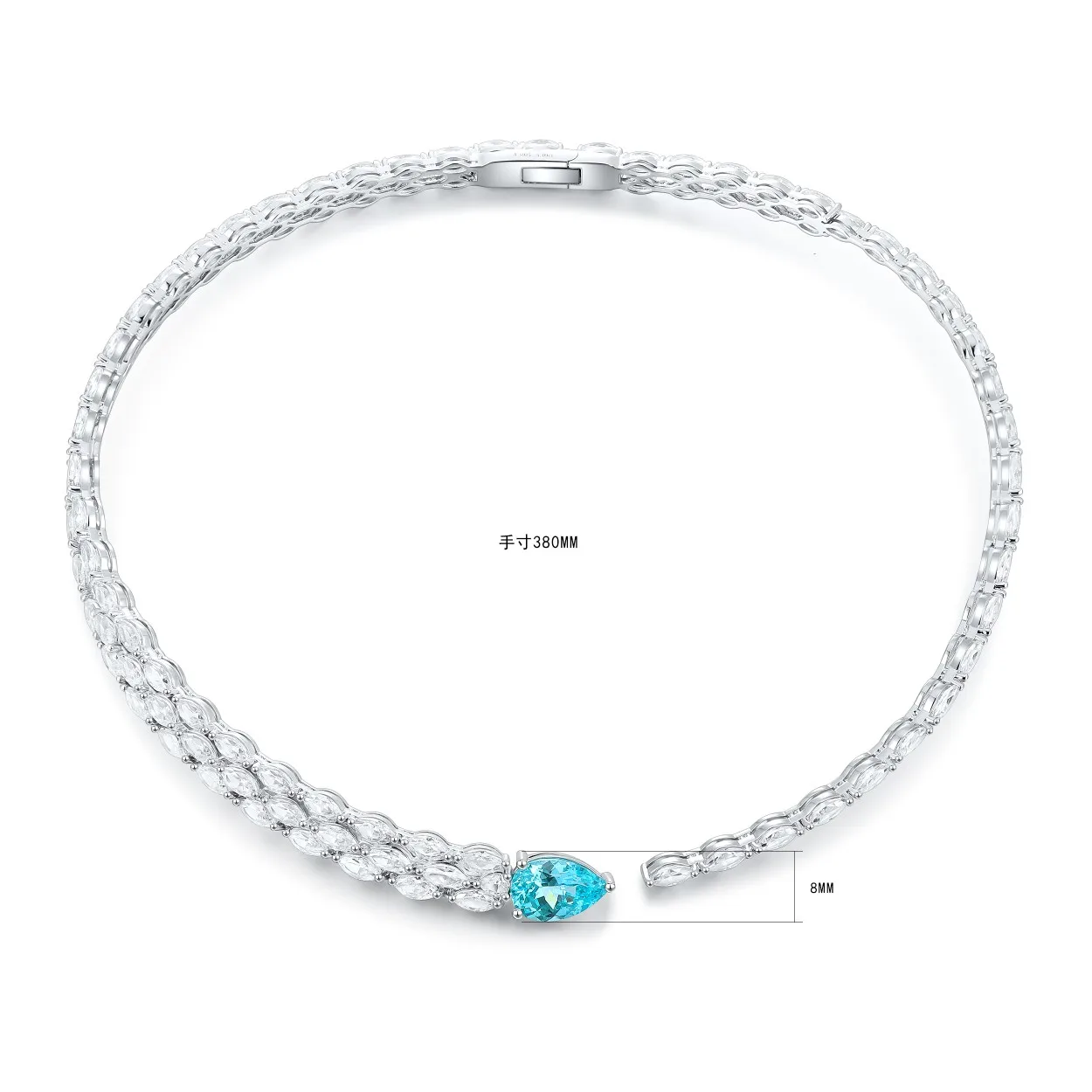 Collar de Plata S925 con Gema Cultivada en Laboratorio, Corte Pera Clásico, para Boda/Fiesta, Joyería Personalizada de Lujo