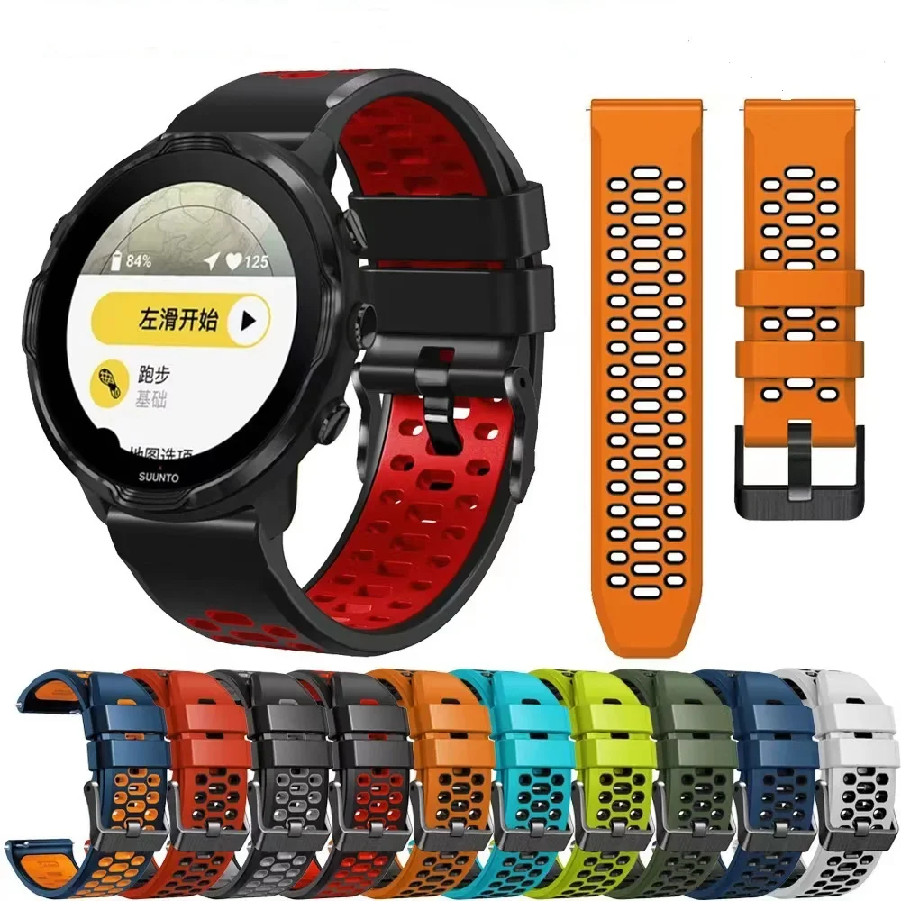 24mm Sports Silicone Strap For Suunto 9 7 D5/Suunto Spartan Sport/Wrist HR/Baro Watch Band Bracelet Replacement Accessories