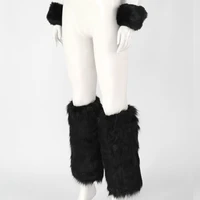 Mujeres Faux Furs Fuzzy Muñequeras Muñequeras Calentadores de piernas Mangas cortas para botas 6XDA