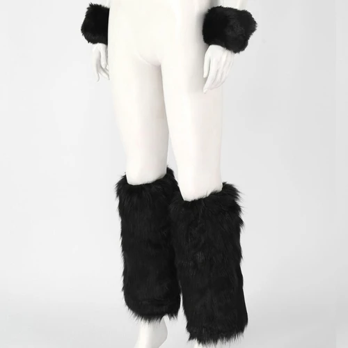 Mujeres Faux Furs Fuzzy Muñequeras Muñequeras Calentadores de piernas Mangas cortas para botas 6XDA