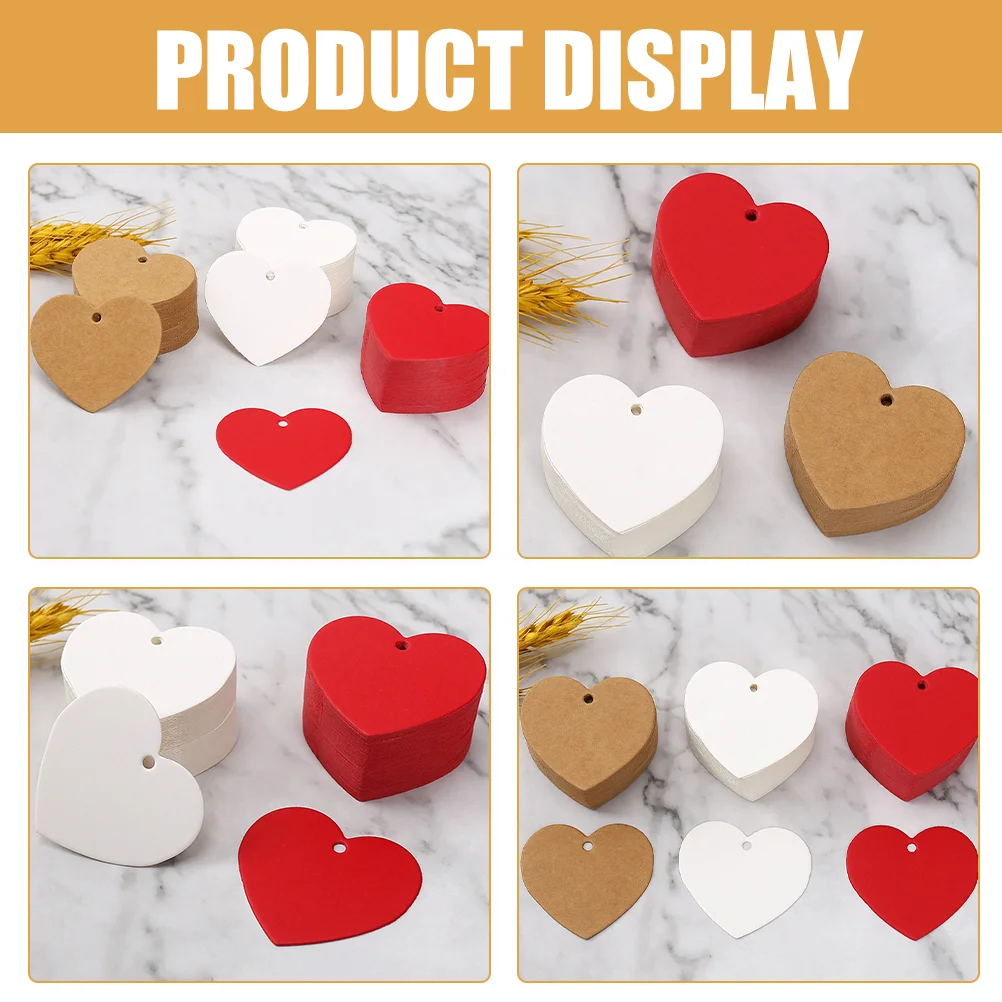 300 Pcs Love Card Paper Tags Blank Gift Lovely Heart Shaped Cutouts Cards Hanging Sticker Labels