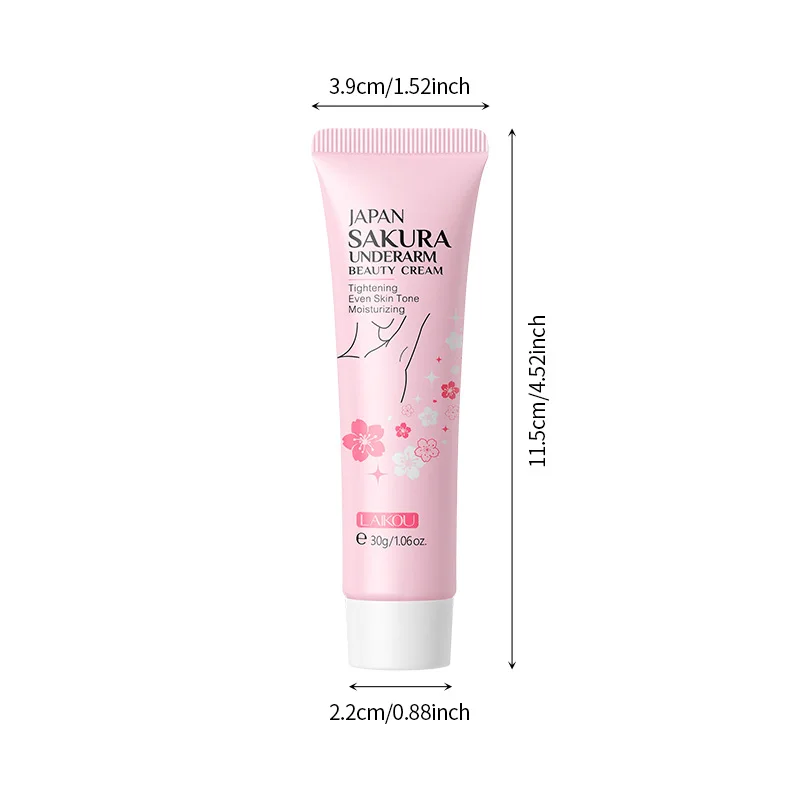 LAIKOU Sakura Underarm Whitening Cream Knee Buttocks Dark Skin Bleach Improve Melanin Pigmentation Dull Moisturizing Creams