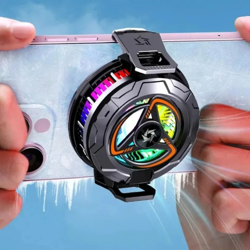 Semiconductor Phone Cooler Magnetic RGB Light TEC Radiator 3 Gears Rapid Cooling Heat Sink For All Phones Gaming Live Stream