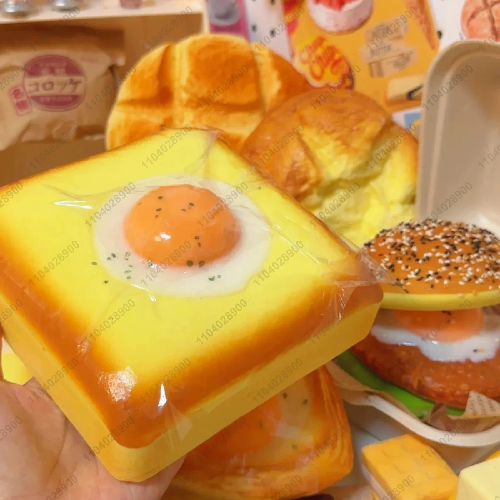 Fried Egg Toast Squishy Toy, Slow Rising Squeeze Bread Toy, Stress Relief Hand Relax Fidget Toy for Kids Adults image 5