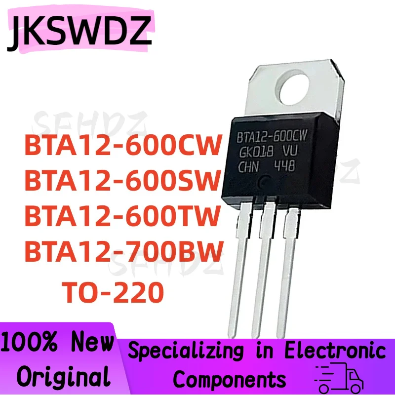 New Original 10Pcs BTA12-600CW BTA12-600SW BTA12-600TW BTA12-700BW BTA12 700BW 600TW 600SW 600CW TO-220 In Stock