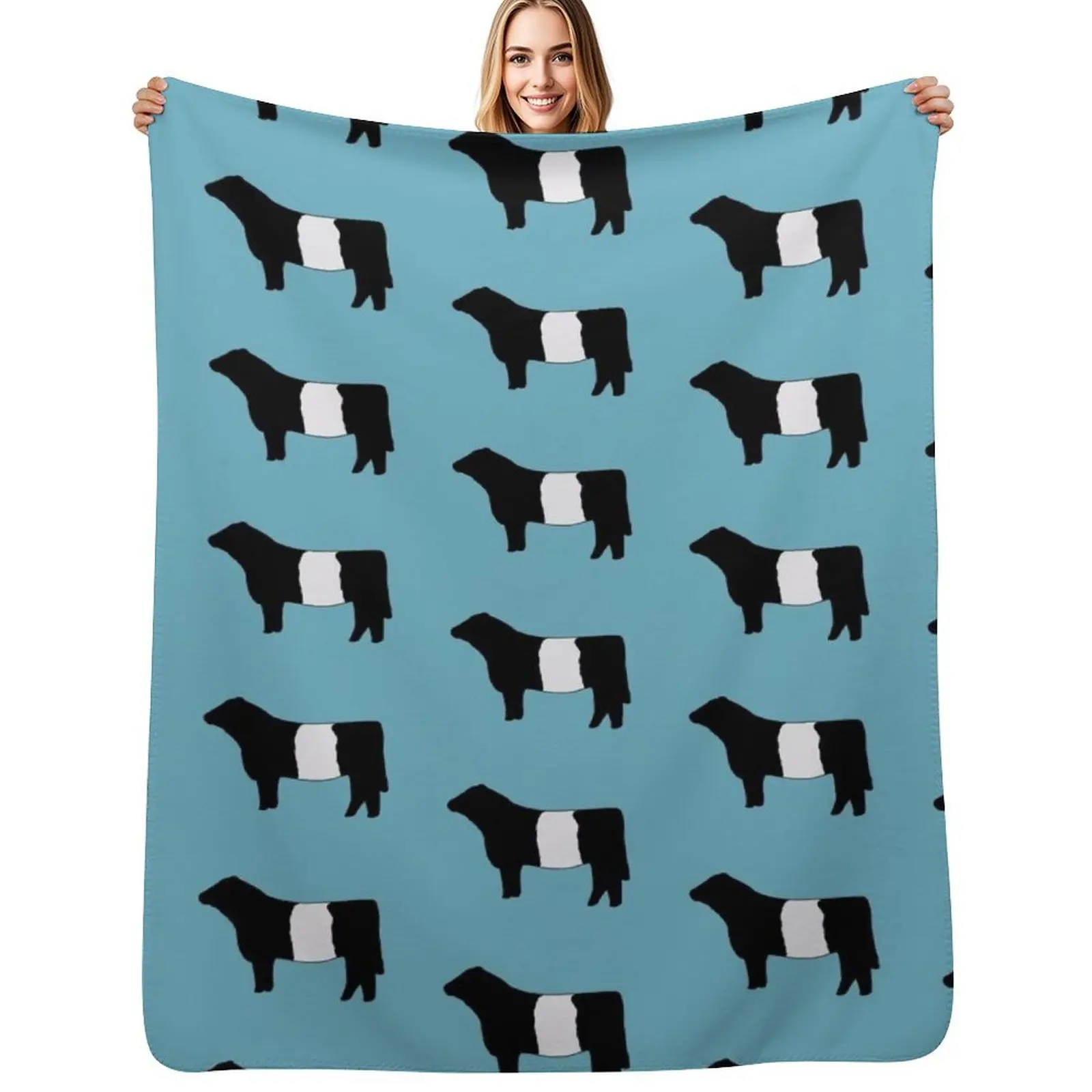 

Belted Galloway Cow Throw Blanket Plush Fuzzy Cozy Blanket for Couch Sofa
