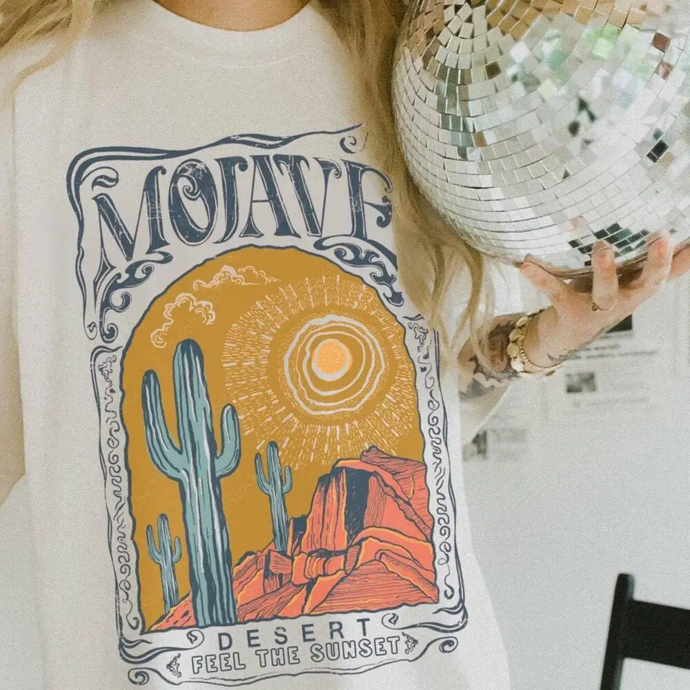 Mohave DeserT T Shirt UNISEX Boho Hippie Clothes Vintage Western Oversize Mid