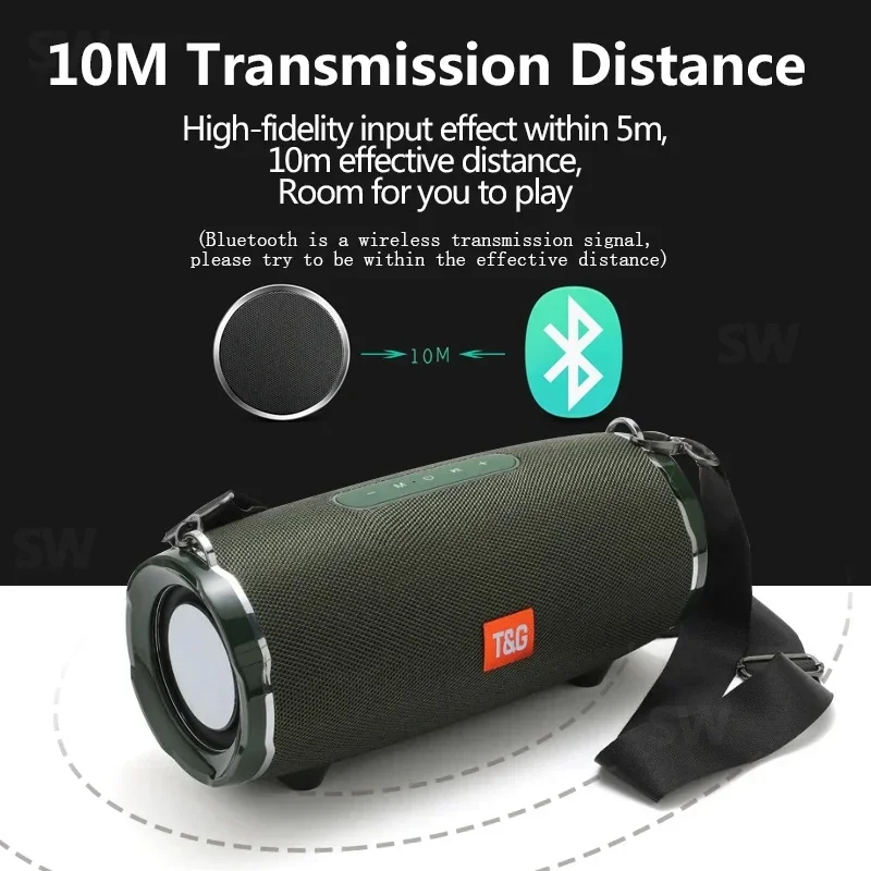 

Мощная Bluetooth-Колонка TG187, портативная Водонепроницаемая колонка с тяжелыми басами, 50 Вт, с сабвуфером, FM-радио