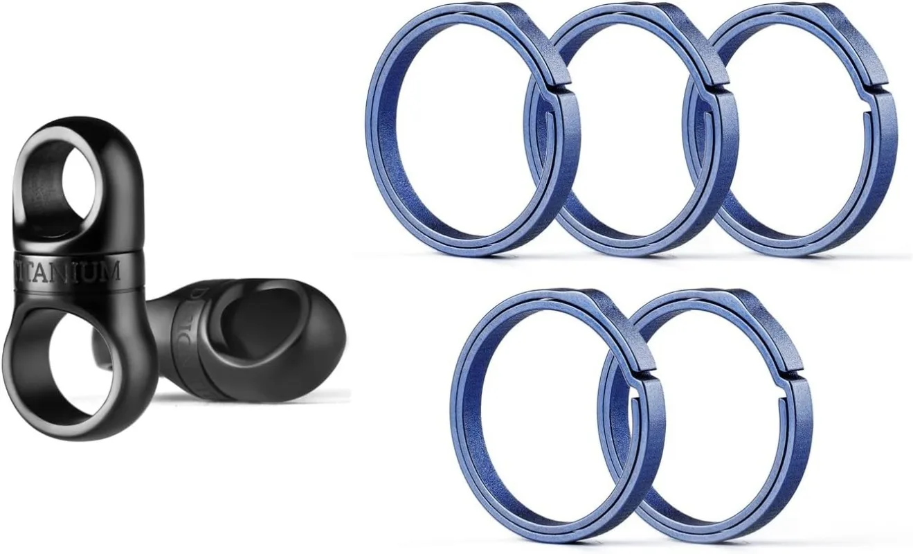 EDC Titanium Alloy Swivel Key Chain Rings Rotatable Titanium Key Ring Outdoor Key Organizer