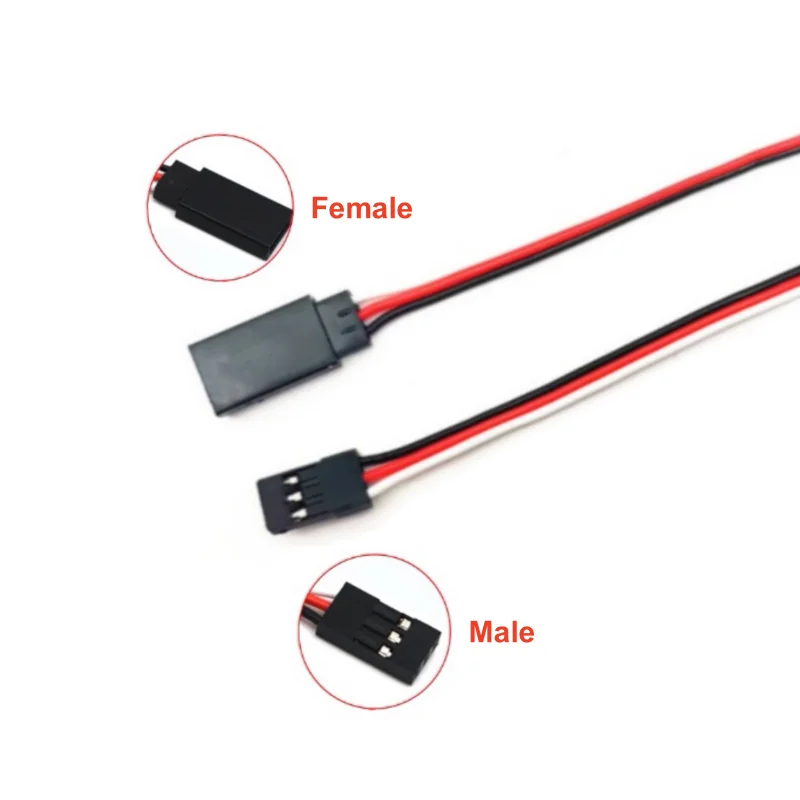 10Pcs 10/20/30/50cm RC Servo Extension Cord Cable 30/60Core Male Female Single Head Wire Lead For RC Drone Futaba Servo Part