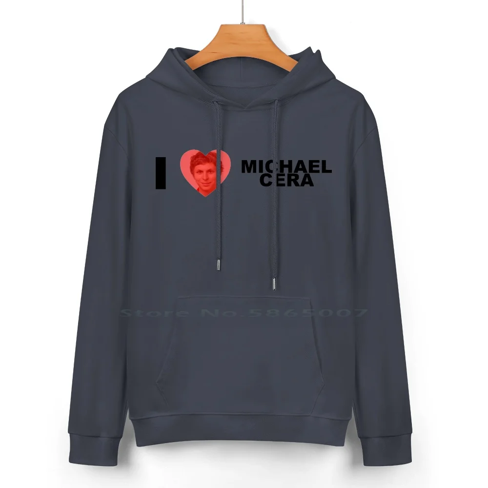 I Heart Michael Cera Pure Cotton Hoodie Sweater 24 Colors Michael Cera Juno Superbad Jesse Eisenberg Meme Film Funny Bumper Car