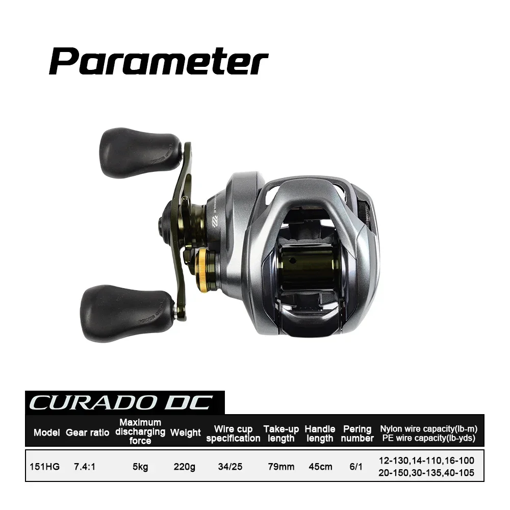 SHIMANO Original 18 Curado DC Baitcsting Fishing Reel 6.2-8.5:1 Gear Ratio 6+1BB Max Drag 5KG Hagane Body Fishing Casting Reel