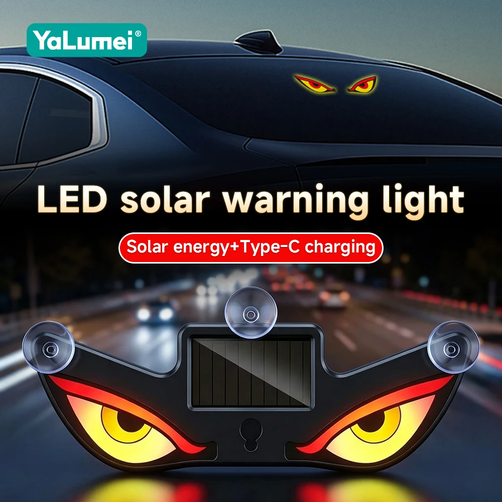 

For Hyundai Tucson JM TL NX4 Nexo Grand Santa Fe Solaris Sonata Car Solar Devil Eye Light Rear Window Anti-Rear-End Warning Lamp