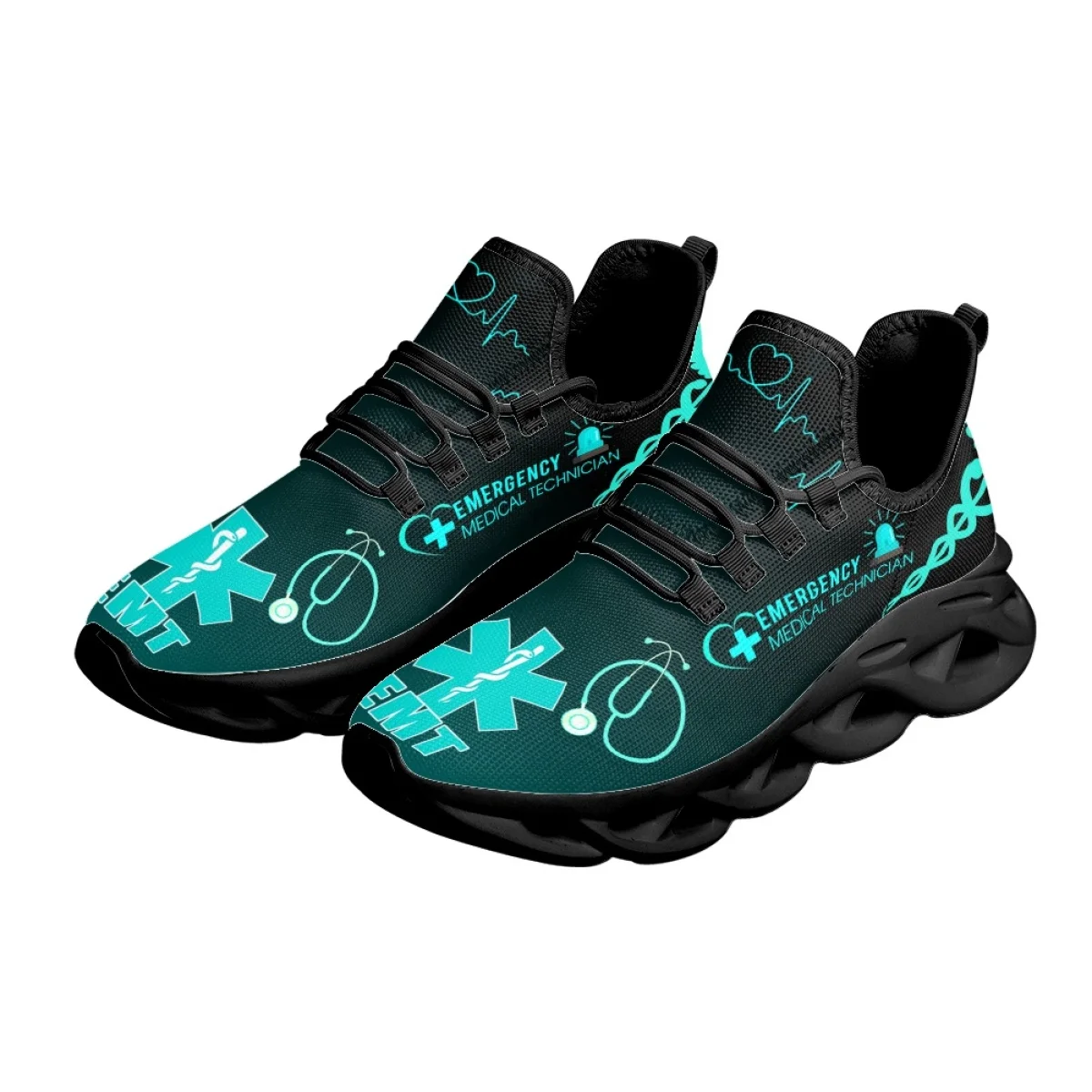 INSTANTARTS Cute Nurse Cat Pattern Female Shoes Casual Sneakers Brand Design Lace-up Walking Male Medical Student Flats Footwear