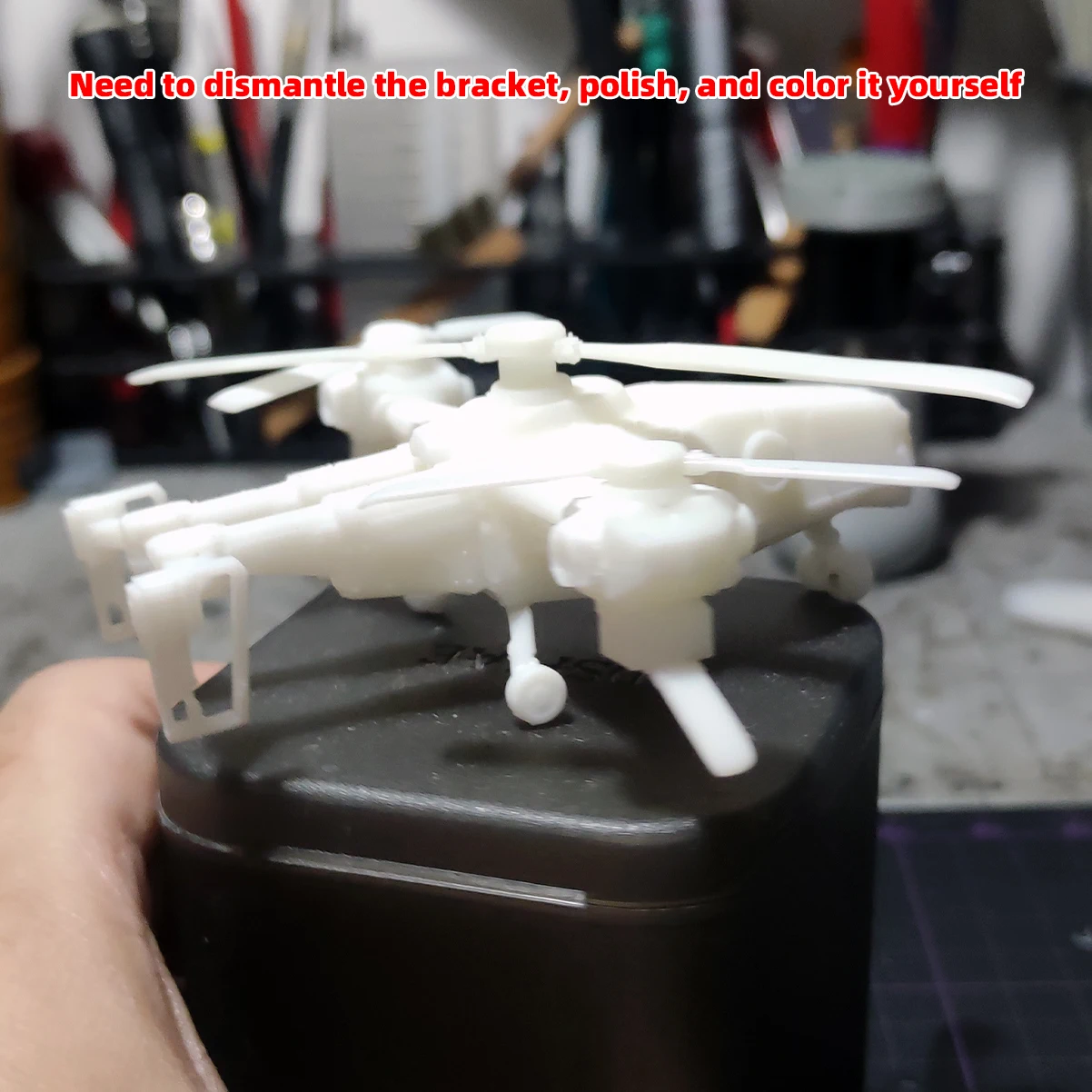 1/72 Modellbausatz 3D Harz Miniatur Diorama Gebäude Unbemalter Sci-Fi Hubschrauber DIY – Detail 3