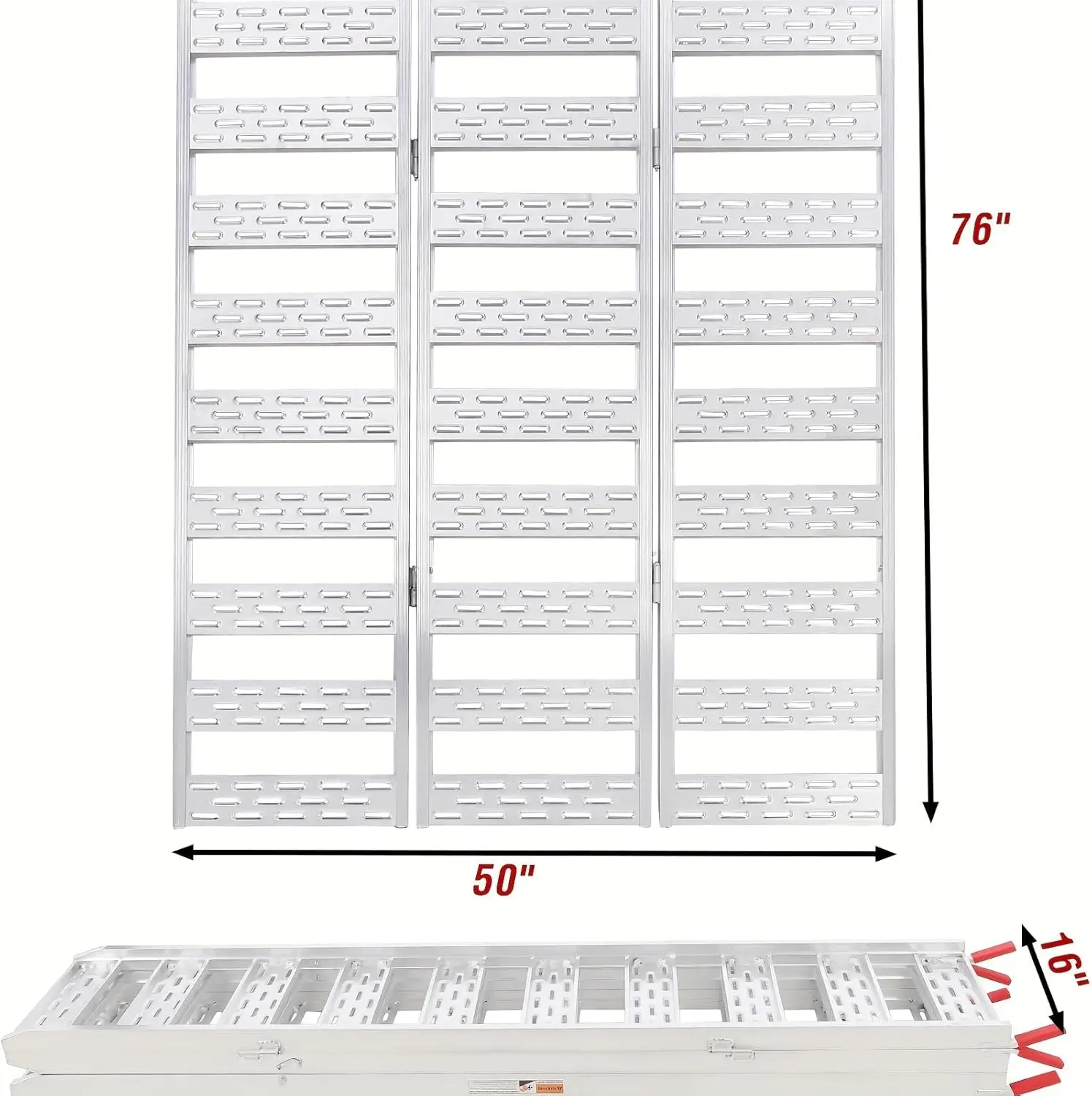 Ramps for Pickup Trucks, GarveeTech Aluminum ATV Ramps 1500 LBS Capacity, Tri-Fold Motorcycle Loading Ramps 76" L x 50" W