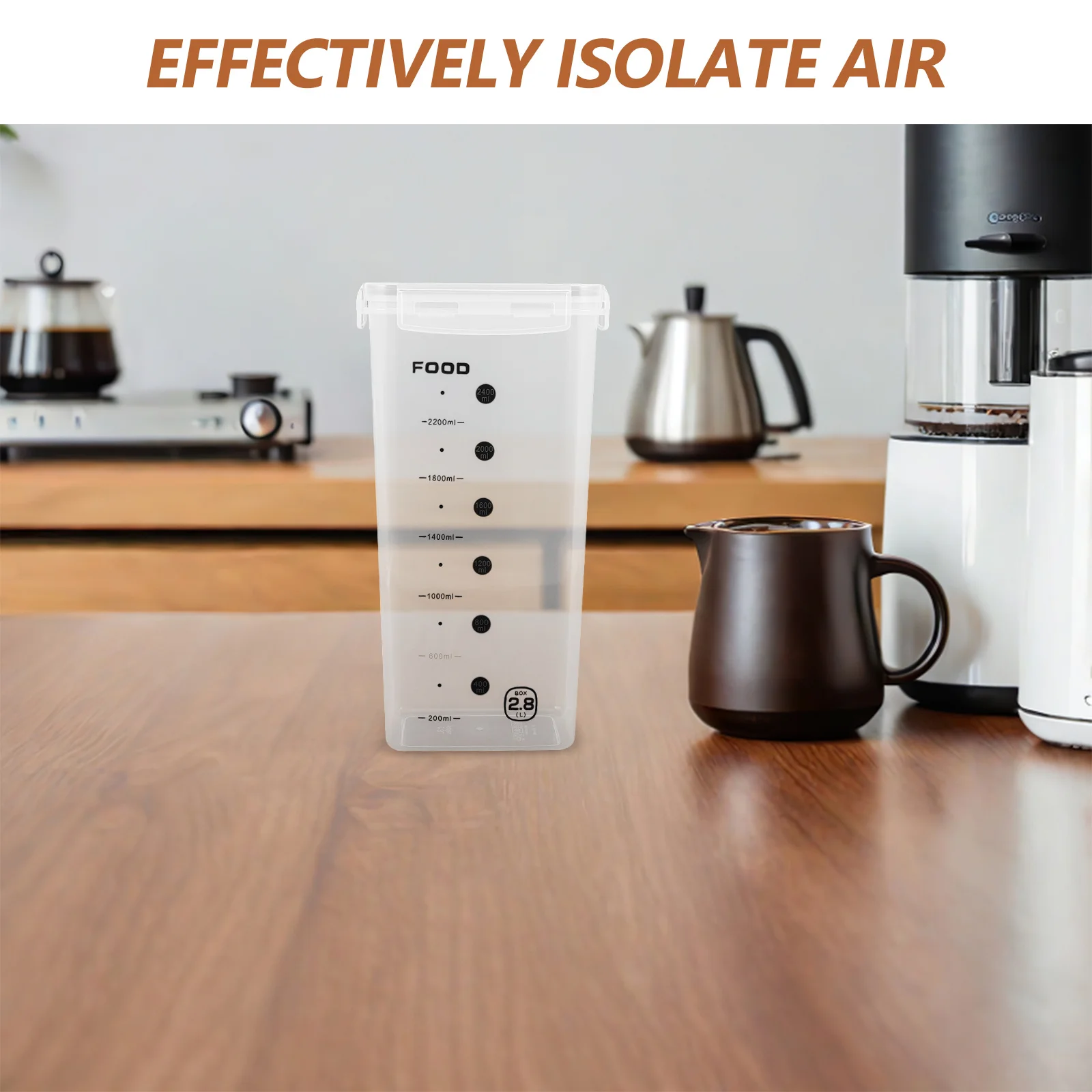 

2Pcs Clear Bucket 2.8L Sealed Grain Storage Tank for Kitchen Dry Food Pasta Dispenser Cereal Rice Container Dry Food Jar