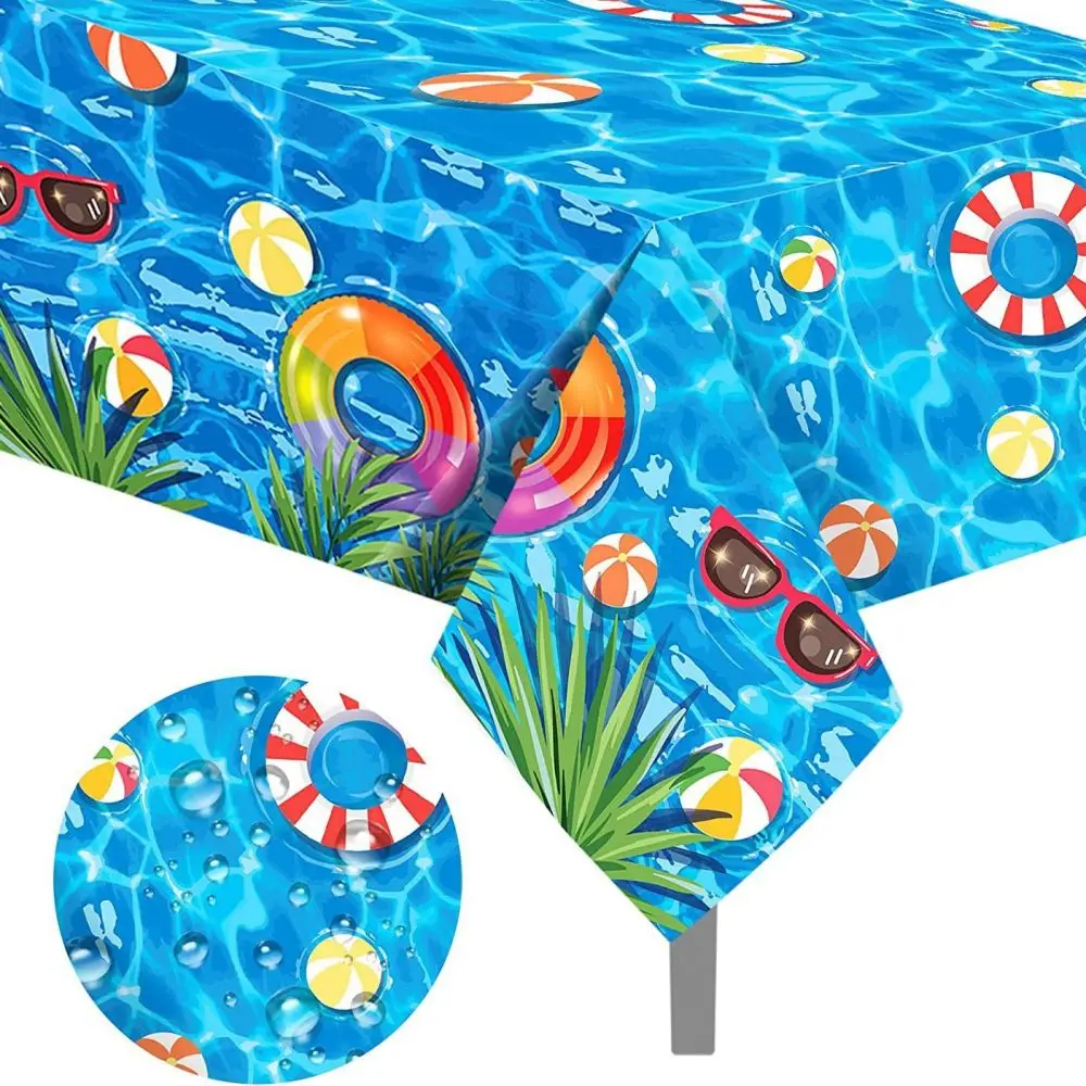 Hawajski plażowy letni obrus Brithday Party Supplies Sea Water Swim Laps Obrus Jednorazowy obrus z materiału PE