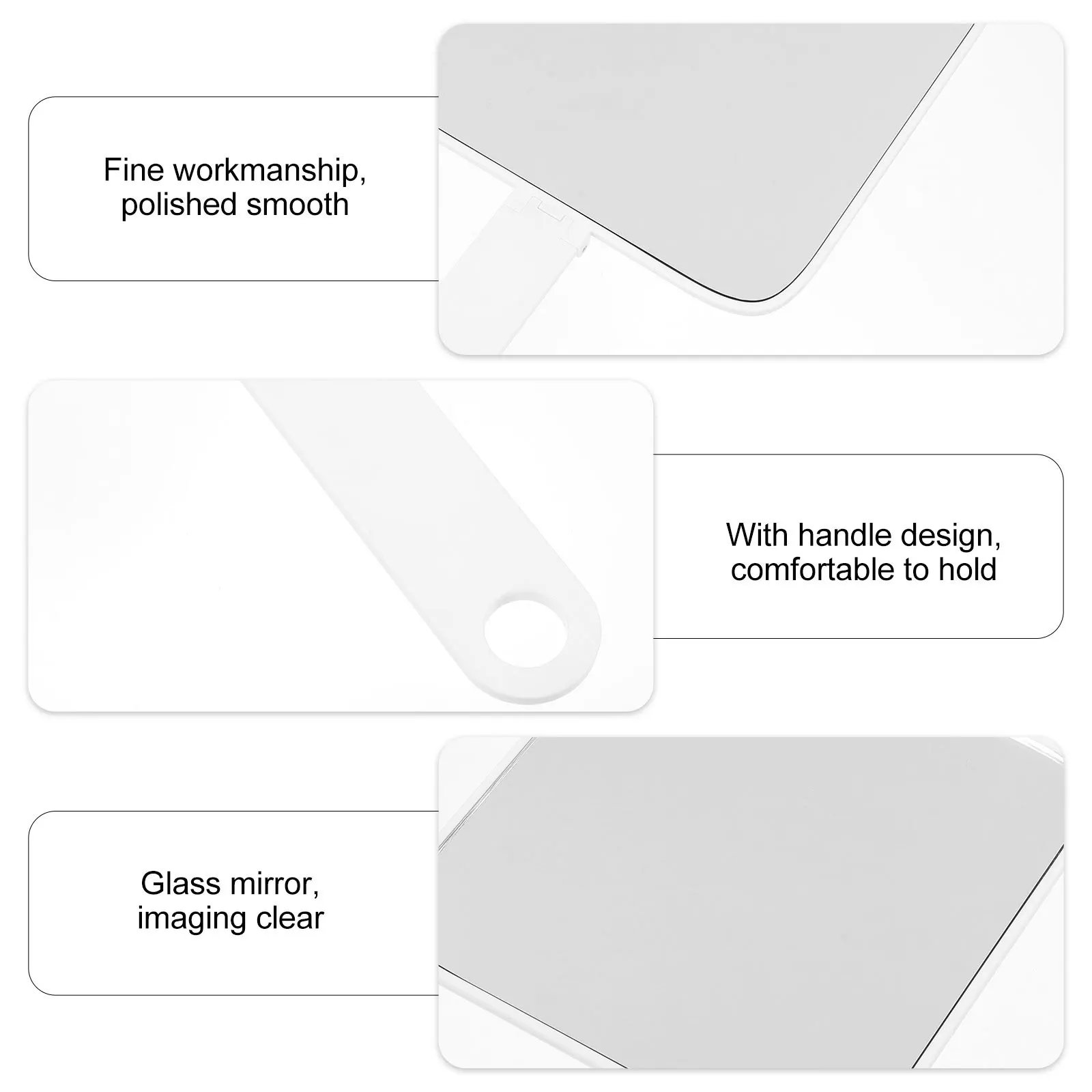 

Handheld Mirror Folding Makeup Mirror for Travel Portable Compact Design Desktop Use Reliable Simple Handle Fine Workmanship