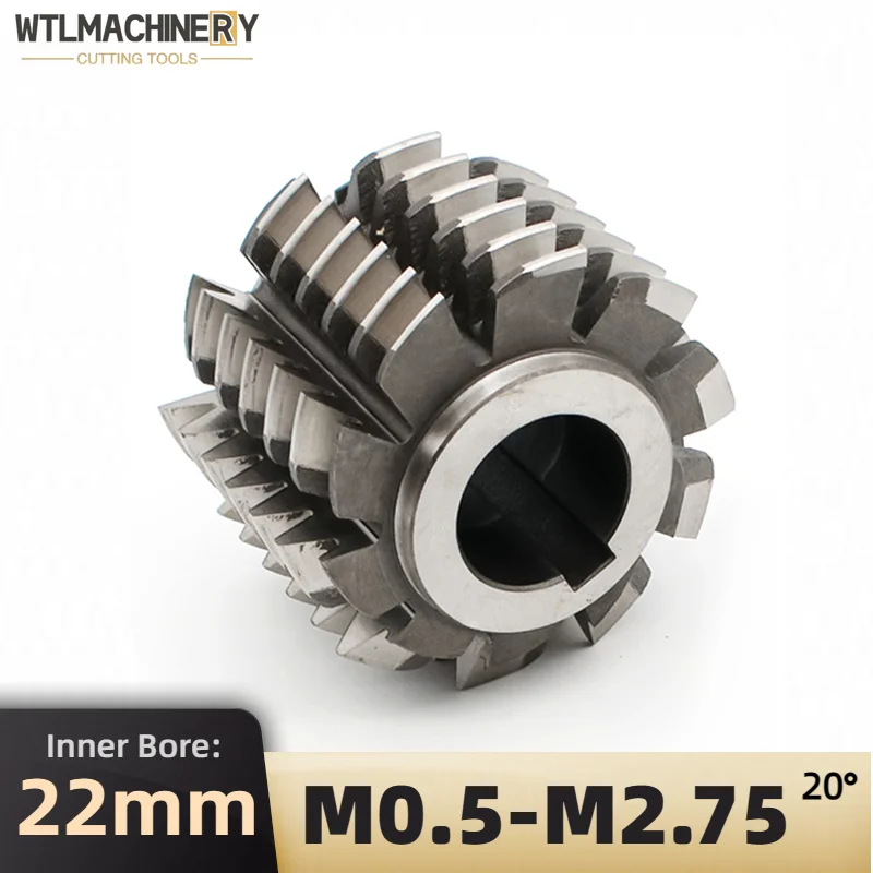 HSS6542 PA20 Gear Hob Without Coated Inner Bore 22mm Gear Milling Cutter M0.5-M5