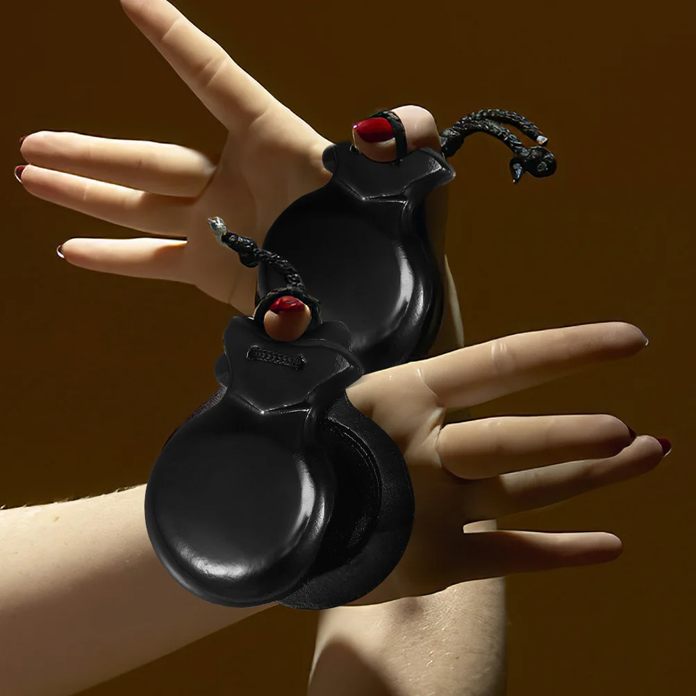 

4 Pcs Musical Instrument Finger Castanets Wooden Spanish Percussion Instruments